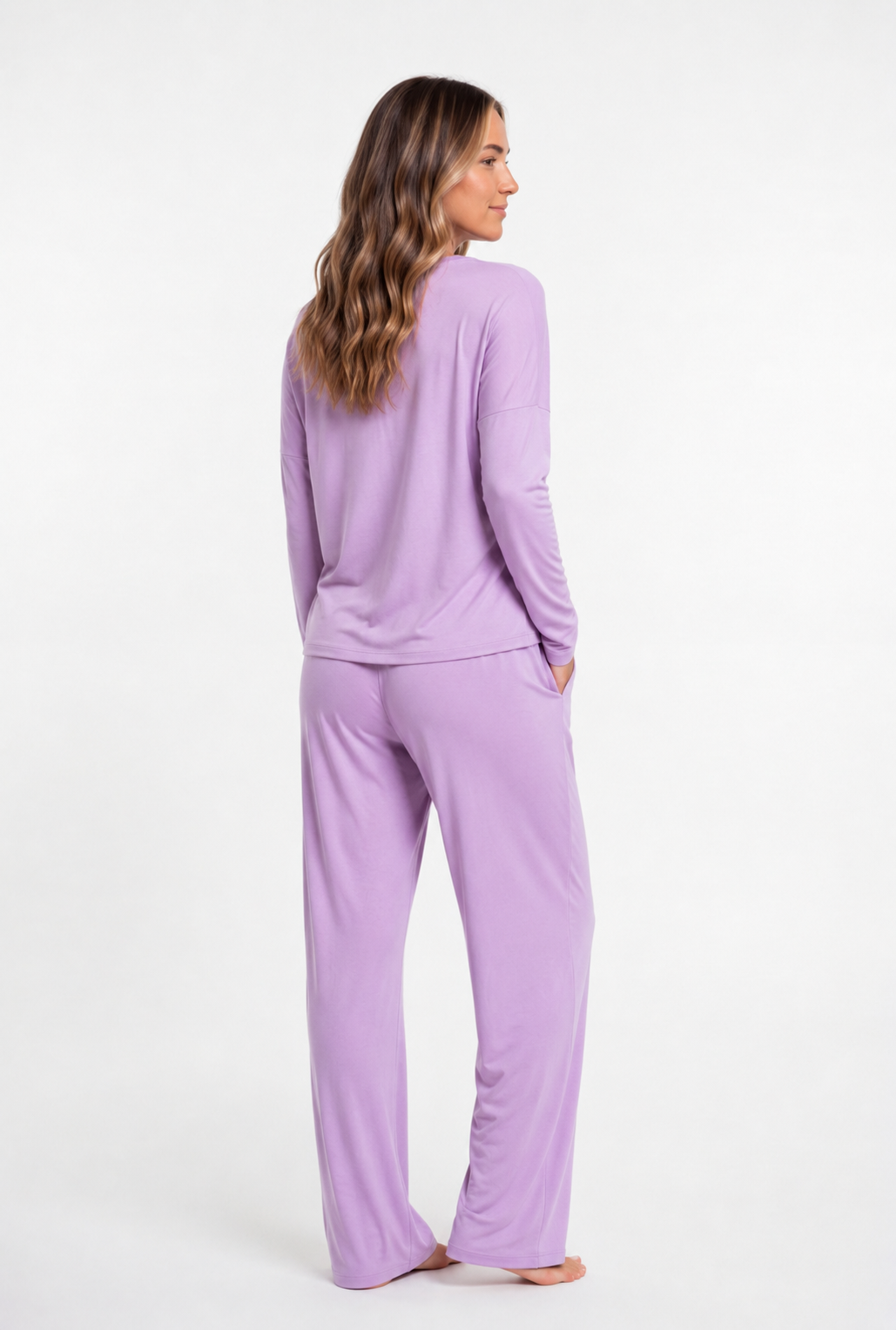 Pijama Longo Feminino Madame Bela Cor Lilás